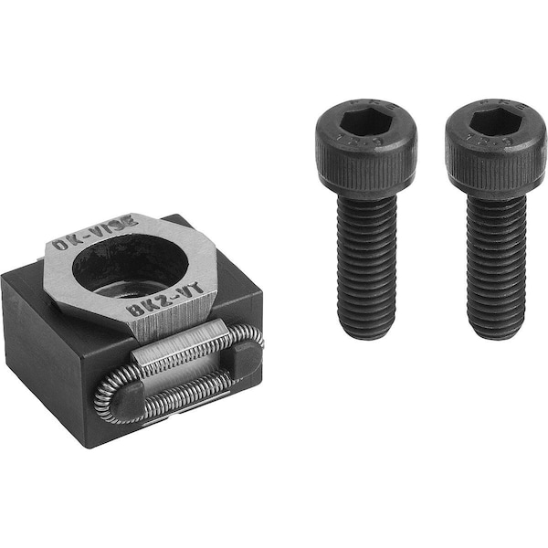 Wedge Clamp Smooth, B=29 For Tapped Hole G=M08, Tool Steel Hardened, Black Oxide